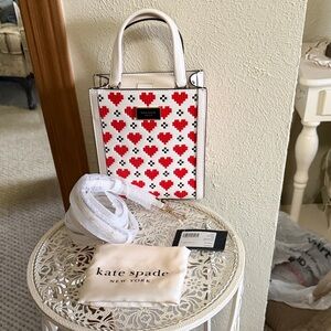 Kate Spade Manhattan Pixel Hearts Mini Tote Practically New